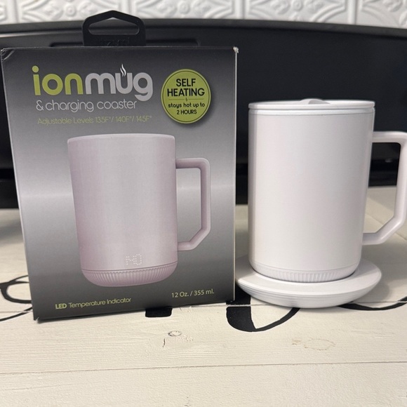 Self-Heating Ion Mug with Coaster - White - Picture 4 of 4